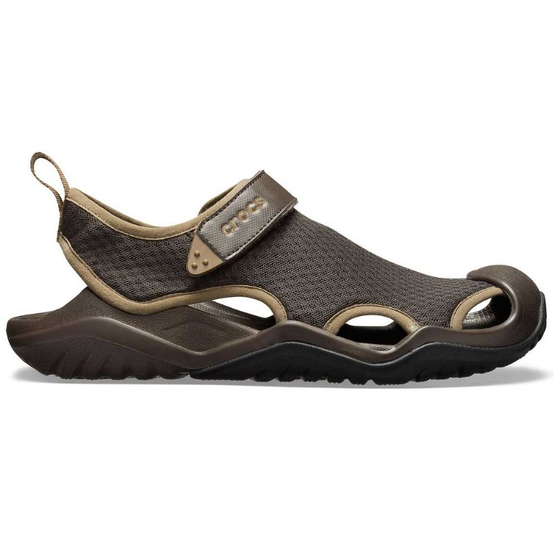 Crocs Mens Swiftwater Mesh Deck Sandal Espresso UK 11 EUR 46-47 US M12 (205289-206)